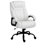 Vinsetto Big and Tall 400lbs Executive Office Chair with Wide Seat, Computer Desk Chair with High Back PU Leather Ergonomic Upholstery, Adjustable Height and Swivel Wheels, White
