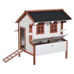 PawHut 47" Chicken Coop Wooden Chicken House Rabbit Hutch Raised Poultry Cage Portable Hen Pen Backyard With Nesting Box And Handles