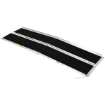 HOMCOM Aluminum Portable Skidproof PVC Carpeted Folding Wheelchair Ramp, 8'