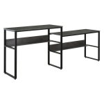 HOMCOM Industrial Style Standing Sitting Computer Desk with Steel Frame, Storage Shelf