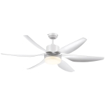 HOMCOM 52" Reversible Indoor Ceiling Fan with Light, Modern Mount LED Lighting Fan with Remote Control, for Bedroom, and Living Room, White