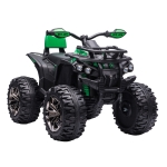 Aosom 12V Kids Recharging Ride-on Electric ATV Quad w/ Realistic Headlights Wide Wheel, Green