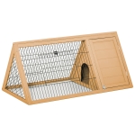 PawHut 46" x 24" Wooden Portable A-Frame Outdoor Rabbit Cage Small Animal Hutch