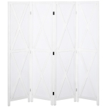 HOMCOM 4-Panel Folding Privacy Room Screen Divider for Indoors, Bedroom, Office, White