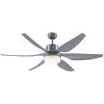 HOMCOM 52" Reversible Indoor Ceiling Fan with Light, Modern Mount LED Lighting Fan with Remote Control, for Bedroom, and Living Room, Grey