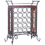 HOMCOM 25 Bottle Horizontal Free Standing Wine Rack Stand Wood and Metal - Black