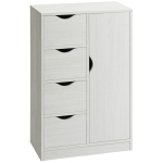 HOMCOM Modern Cabinet Slim Chest Freestanding Storage Organizer, White