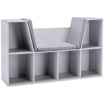HOMCOM Toy Chest Kids Cabinet Storage Organizer Shelf for Toys, Clothes, Books, Grey