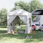 Outsunny 6.6x6.6ft Pop Up Gazebo Folding Wedding Party Tent Outdoor Sunshade Pavilion w/ Four Sidewalls White