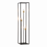 HOMCOM 55" Modern 3 LED Light Standing Floor Lamp Tree with Steel Square Frame, Black