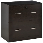 Vinsetto Vertical File Cabinet with 2 Drawers and Hanging Bars for A4 Size, Espresso