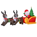 HomCom 7' Long Outdoor Lighted Inflatable Christmas Lawn Decoration - Santas Sleigh