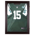 HOMCOM 32” x 24” UV-Resistant Sports Jersey Frame Display Case - Cherry Brown