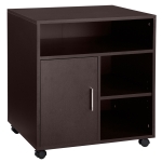 HOMCOM Printer Stand Multipurpose Moveable Filing Cabinet with Ample Inner Storage Space & 4 Easy-Rolling Wheels - Coffee