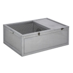 PawHut 37”L Wood Tortoise House Turtle Habitat, Indoor Tortoises Enclosure for Small Animals, Outdoor Reptile Cage