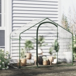 Outsunny 70.75''Lx39.25''Wx66.25''H Portable Garden Greenhouse Mini Flower Plant Growing Warm House Transparent