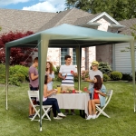 Outsunny 9x9 Ft Portable Canopy Party Tent Gazebo for Weddings Parties Outdoor Sunshade with Dressed Legs, Green
