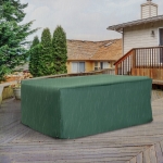 Outsunny Waterproof Garden Patio Cover Outdoor Rattan Wicker Furniture UV Rain Protector (Dark Green, 83"x55")