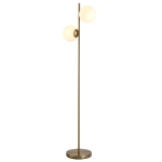 HOMCOM Floor Lamp w/ 2pcs Glass Lamp Shade Modern Decorative Lamp White