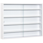 HOMCOM 5-storey Wall Shelf Display Cabinet w/2 Glass Doors and 4 Adjustable Shelves - White