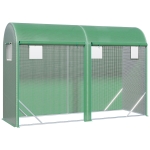 Outsunny 10' x 3.5' x 7' Tunnel Greenhouse Outdoor Walk-In Hot House with Roll-up Windows and Zippered Door, Steel Frame, PE Cover, Green