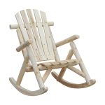 Outsunny Hardwood Log Rocking Chair Single Rocker Adirondack Style - Natural Color