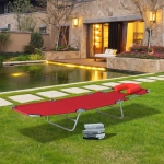 Outsunny Chaise Lounger Folding Recliner Beach Camping Travel Sunbed Adjustable