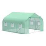 Outsunny 11.5' x 10' x 7' Outdoor Portable Walk-In Tunnel Greenhouse with Windows-Deep Green