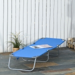 Outsunny Folding Portable Beach Lounger Outdoor Reclining Chair Patio Garden Sun Lounge Bed Camping Cot Grey(c-3)