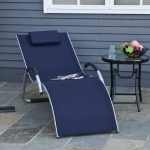 Outsunny Ergonomic Lounger Chair Portable Armchair with Removable Headrest Pillow for Garden Patio Outside All Aluminum Frame Dark Grey(c-2)