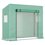 Outsunny 79" x 29" x 66" Walk-in Garden Greenhouse, Outdoor Portable Hot House with Roll-Up Door and Two Windows, Deep Green