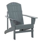 Outsunny Oversized Adirondack Chair, Outdoor Fire Pit and Porch Seating, Classic Log Lounge w/ Built-in Cupholder for Patio, Backyard, Garden, Lawn, Deck, Dark Grey