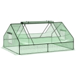 Outsunny 71" x 55" x 32" Mini Tunnel Greenhouse Garden Planting Shed Outdoor Flower Planter Warm House with Zipper Backyard Gardening Kit Green