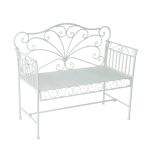Outsunny 45" Cast Iron Antique Outdoor Patio Garden Bench Seat - Cream White