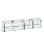 Outsunny 13' L x 3' W x 2.5' H Portable Tunneled Greenhouse with 4 Zippered Doors, Water/UV Fighting PVC Cover