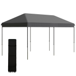 Outsunny 10' x 20' Heavy Duty Cathedral Top Pop-Up Canopy Tent w/ Carrying Bag, Grey