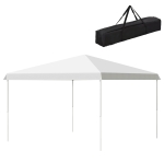 Outsunny 13' x 13' Pop Up Canopy Party Tent with Adjustable Height Carry Bag for Patio, White