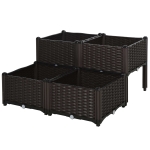Outsunny 4-piece Raised Flower Bed Vegetable Herb Planter Lightweight
