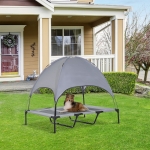 Pawhut XL Outdoor/Indoor Raised Pet Bed Folding Dog Cat Cot Canopy w/ Carry Bag