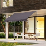 Outsunny 10x5ft Manual Retractable Patio Awning Window Door Sun Shade Deck Canopy Shelter Water Resistant UV Protector Green(c-2)