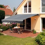 Outsunny 12' x 10' Outdoor Patio Manual Retractable Awning Window Sunshade Shelter