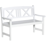 Outsunny 4FT Wooden Garden Bench, Outdoor Patio Loveseat for Yard, Lawn, Porch, White
