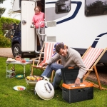 Outsunny 32 Quart Car Fridge, Portable Freezer, Electric Cooler Box with 12/24V DC and 100-240V AC for Camping, Driving, Picnic