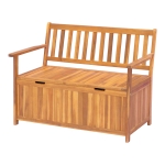 Outsunny 47" Wooden Outdoor Storage Bench with Removable Waterproof Lining