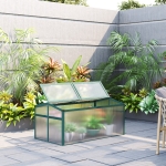 Outsunny 51" Aluminum Vented Cold Frame Greenhouse with Adjustable Open Roof Garden Raised Plant Bed Easy Access Plant Protector