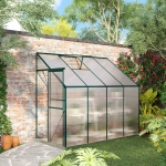 Outsunny Walk-In Garden Greenhouse Aluminum Polycarbonate with Roof Vent for Plants Herbs Vegetables 8.3' x 4.2' x 7.2'