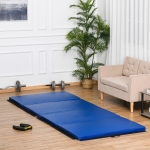 Soozier 4'x10'x2'' Folding Gymnastics Tumbling Mat, Exercise Mat with Carrying Handles for Yoga, MMA, Martial Arts, Stretching, Core Workouts, Dark Blue