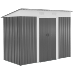 v, Outdoor Storage Tool House with Dual Locking Doors and 2 Air Vents, Black
