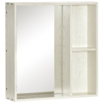 kleankin 24.75" x 25.5" Medicine Cabinet with Mirror, Storage Shelf, Wall Mounted Bathroom Cabinet, White