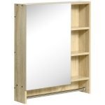 kleankin 23.5" x 27.5" Medicine Cabinet with Mirrored Door, Adjustable Shelf, Towel Rack, Wall Mounted Bathroom Cabinet, White